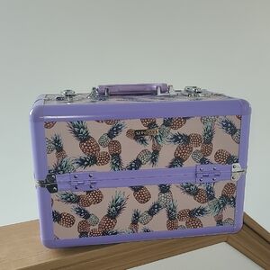 Sephora Limited Edition Pineapple Print Makeup Train Case - Lavender Trim